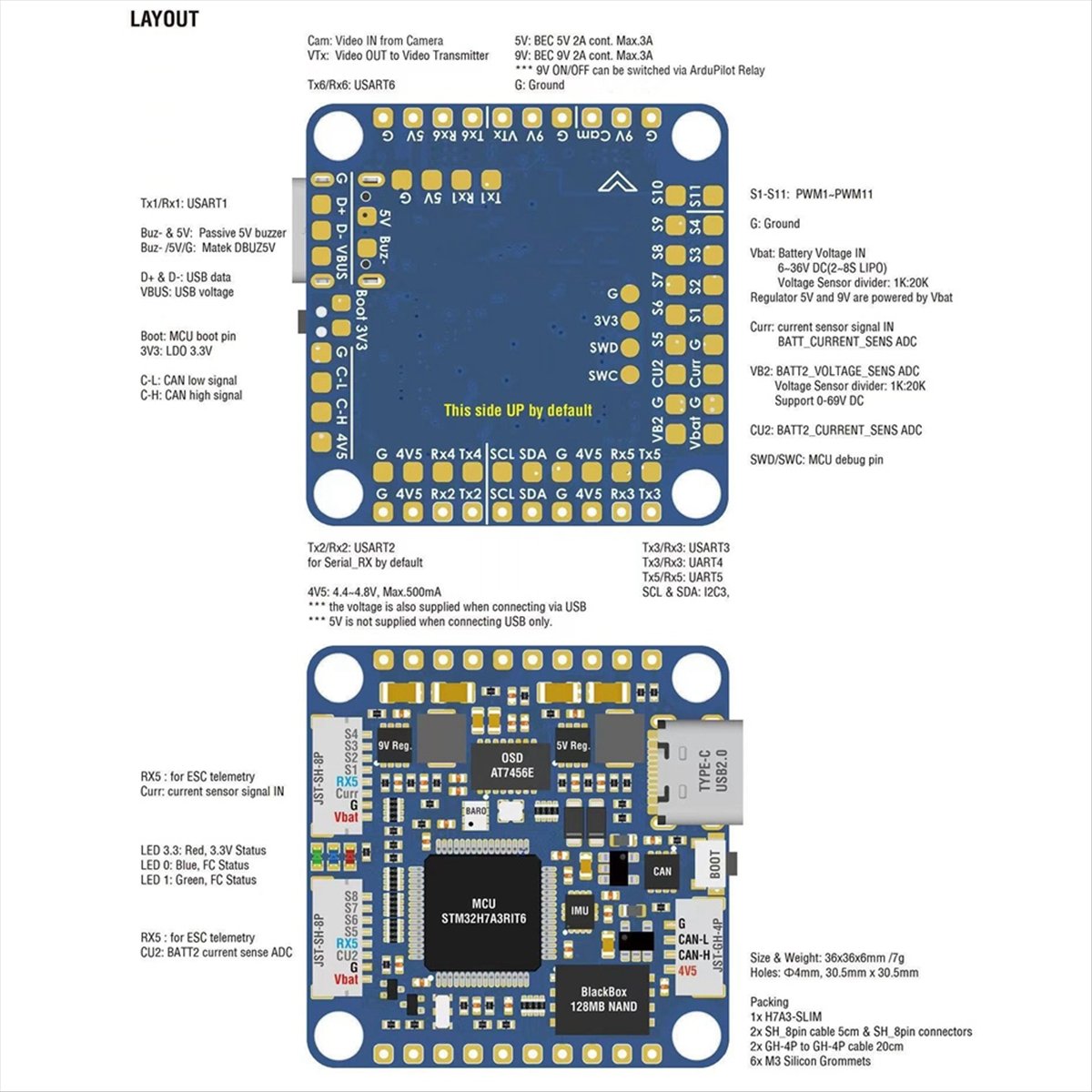 Полетный контроллер A99X H7A3- – обзор и цена Drone Racing Flight Controller